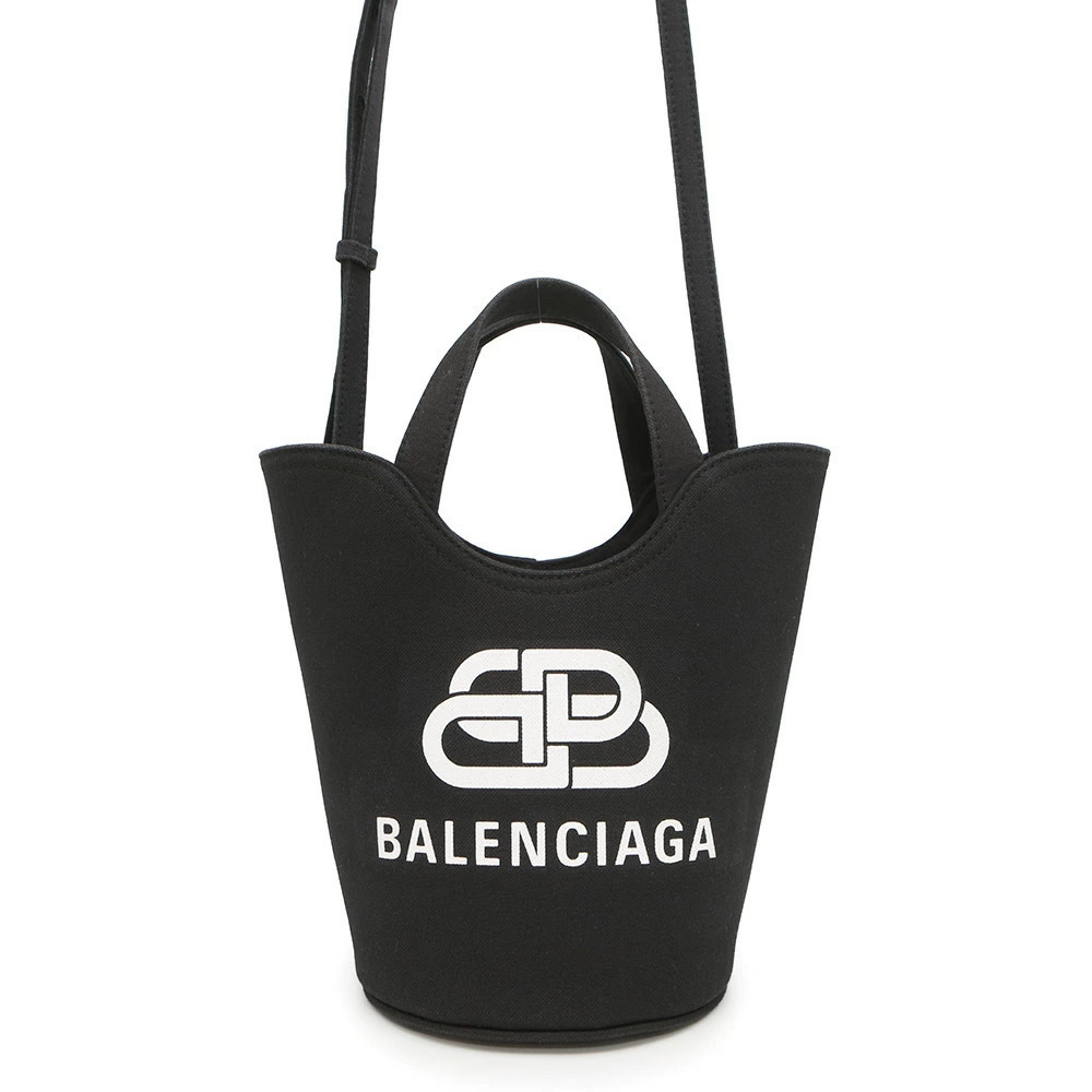 Balenciaga New Wave XS Canvas Handbag Shoulder Bag Logo Black
